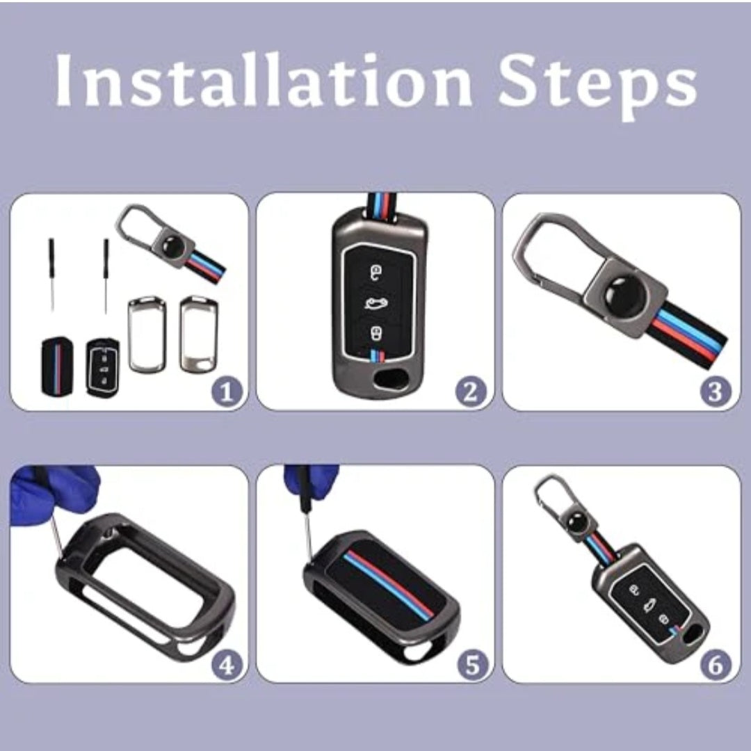 Zinc Alloy Key Cover for Mahindra Scorpio N ,Xuv 700 , Xuv 3XO,Bolero,Roxx,Scorpio 3 button flip key