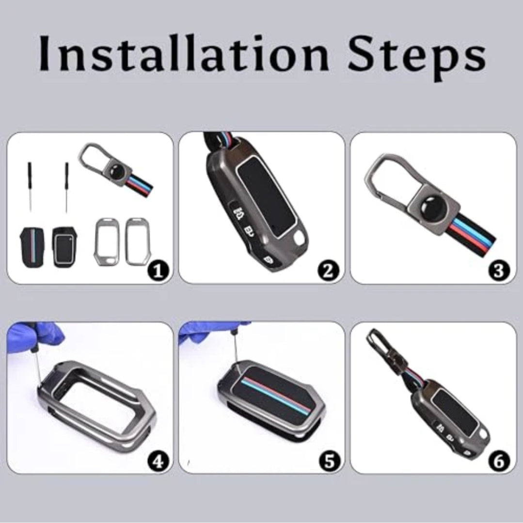 Zinc Alloy Key Cover for Kia Seltos,Sonet,Carrens,Carnival,Syros | flip key with 3 buttons