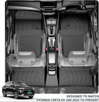 Q Po(MAX) CRETA 2024 ONWARDS ECO TPE Car Floor Mat |Anti Slip All Weather Mats for Creta (Black)