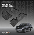 Q Po(MAX) CRETA 2024 ONWARDS ECO TPE Car Floor Mat |Anti Slip All Weather Mats for Creta (Black)