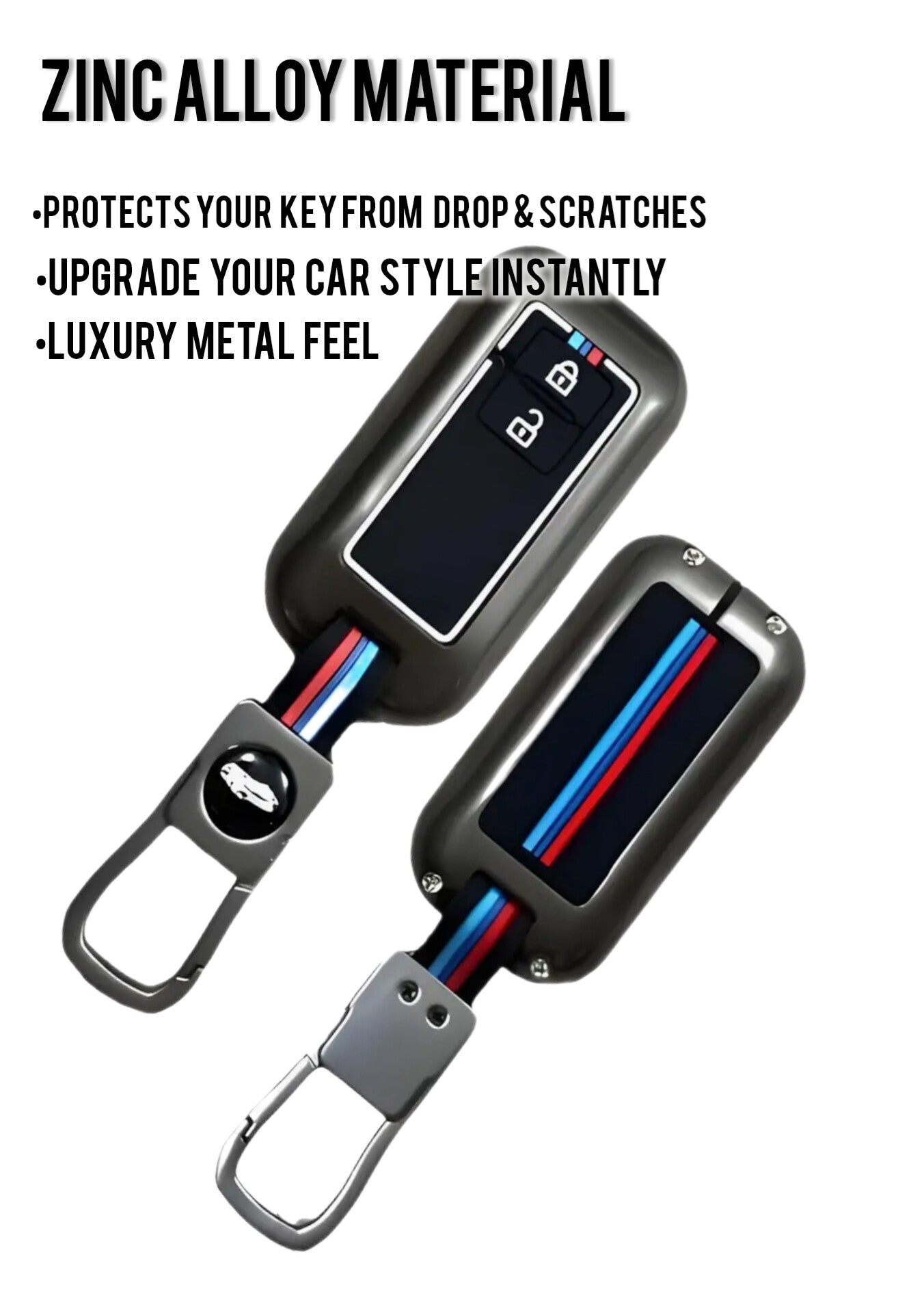 Zinc Alloy KeyCover For Maruti Suzuki[compatible with Swift,Dzire,Fronx,Ertiga,Grand Vitara,Breeza and many more.