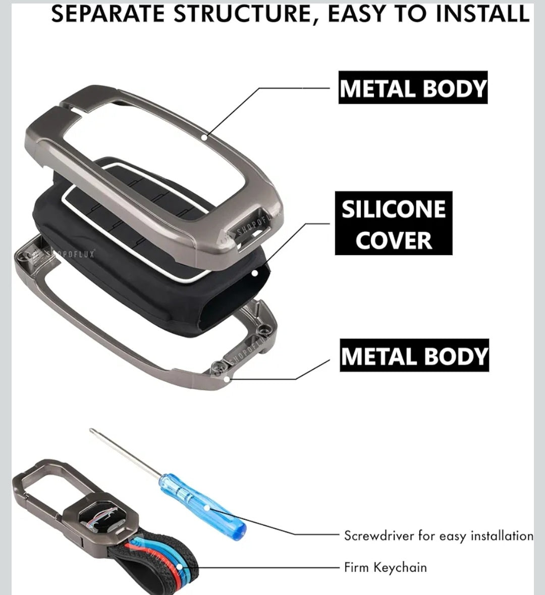 Zinc Alloy Key Cover for TOYOTA LEGENDER , CRYSTA, HILUX, HYCROSS 3 button