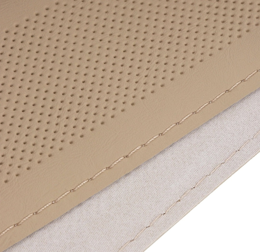 Premium Car Steering Wheel Cover [Beige cover+Beige stitching] Compatible with All Cars model