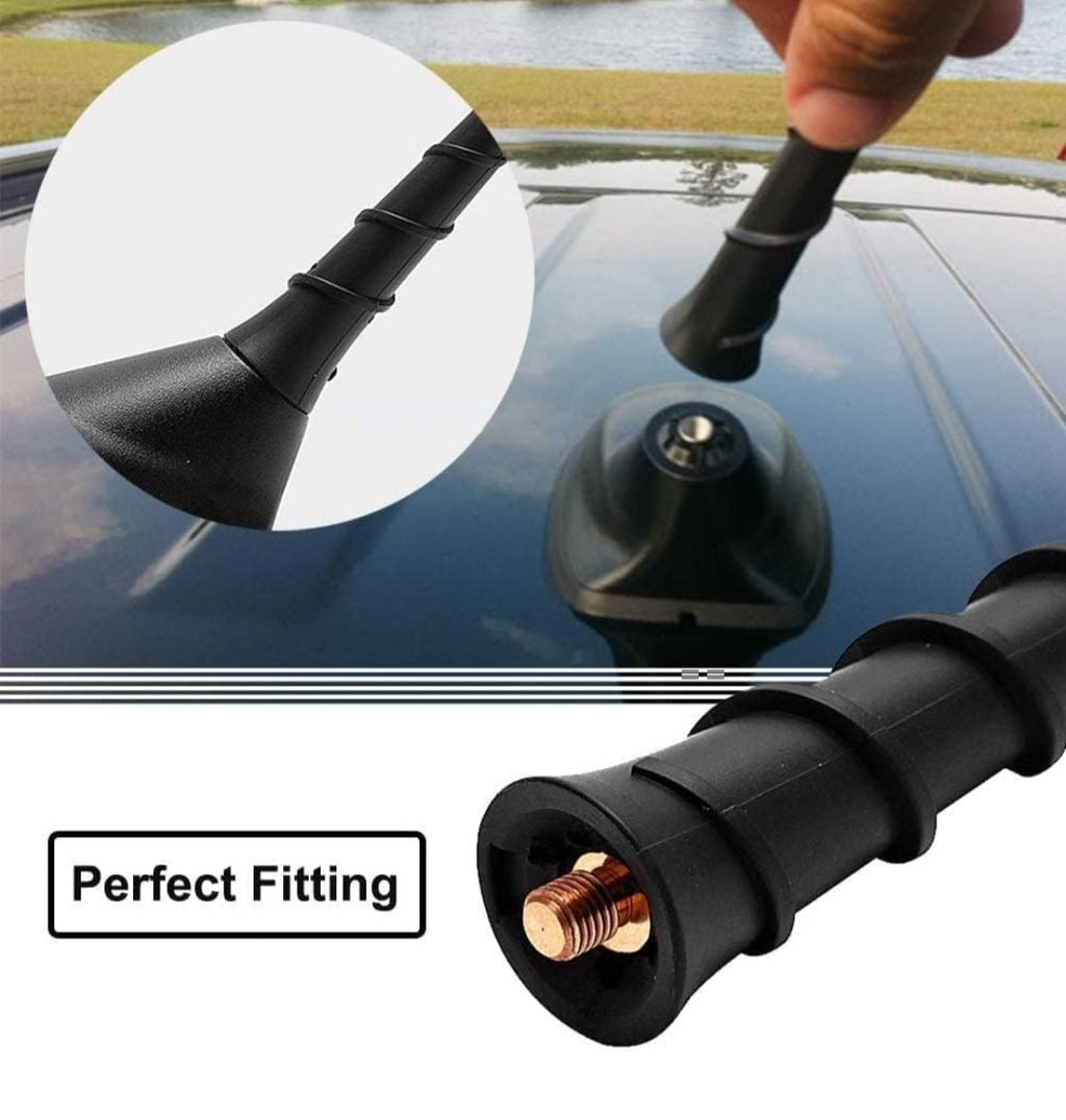 Universal Flexible Car Radio Antenna | 180° Bendable Rubber Antenna with M7 Screw | Car Wash Safe | Strong Signal Reception