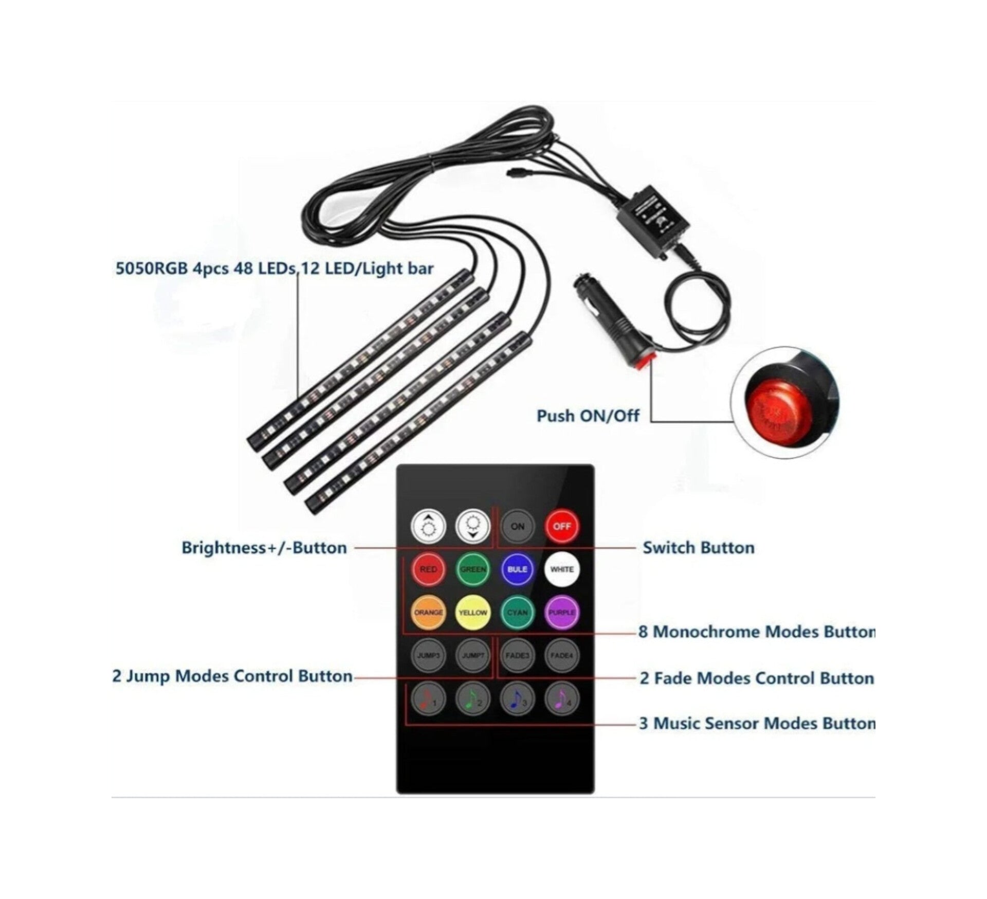 Car Interior RGB Strip Lights