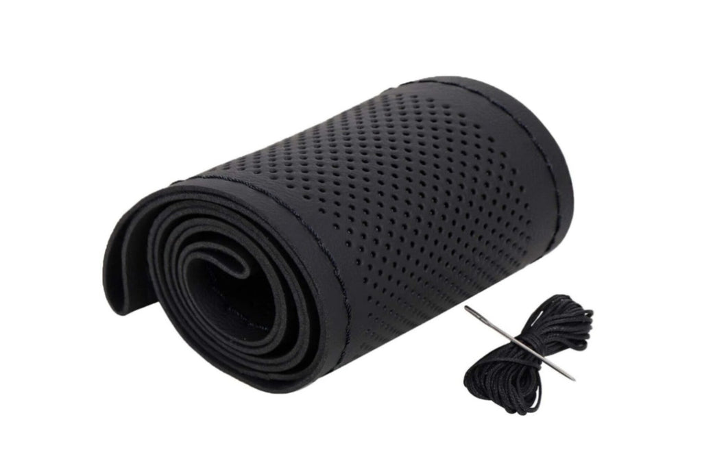 Premium Car Steering Wheel Cover [Black cover+Black stitching] Compatible with All Cars model