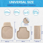 NineX Universal Anti-Slip PVC Car Floor Mats | Heavy-Duty All-Weather Protection[Beige]