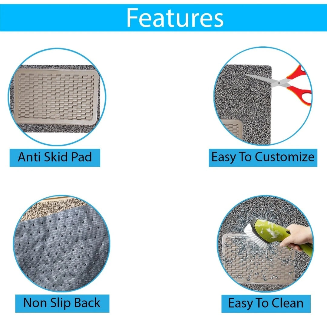 18mm Car Noodle Mat – 3 PCS Set | Heavy Duty PVC Grass Floor Mats