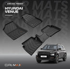 Q Po Venue (MAX) Jun 2022 - Present ECO TPE Car Floor Mat | Anti Slip All Weather Mats for Venue (Black