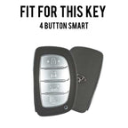 Zinc Alloy Key Cover Metal compatible with Grand i10 NIOS Asta, Venue, i20, Aura, Creta and many more | 4 Button Smart Key