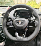 Premium Car Steering Wheel Cover [Black cover+Black stitching] Compatible with All Cars model