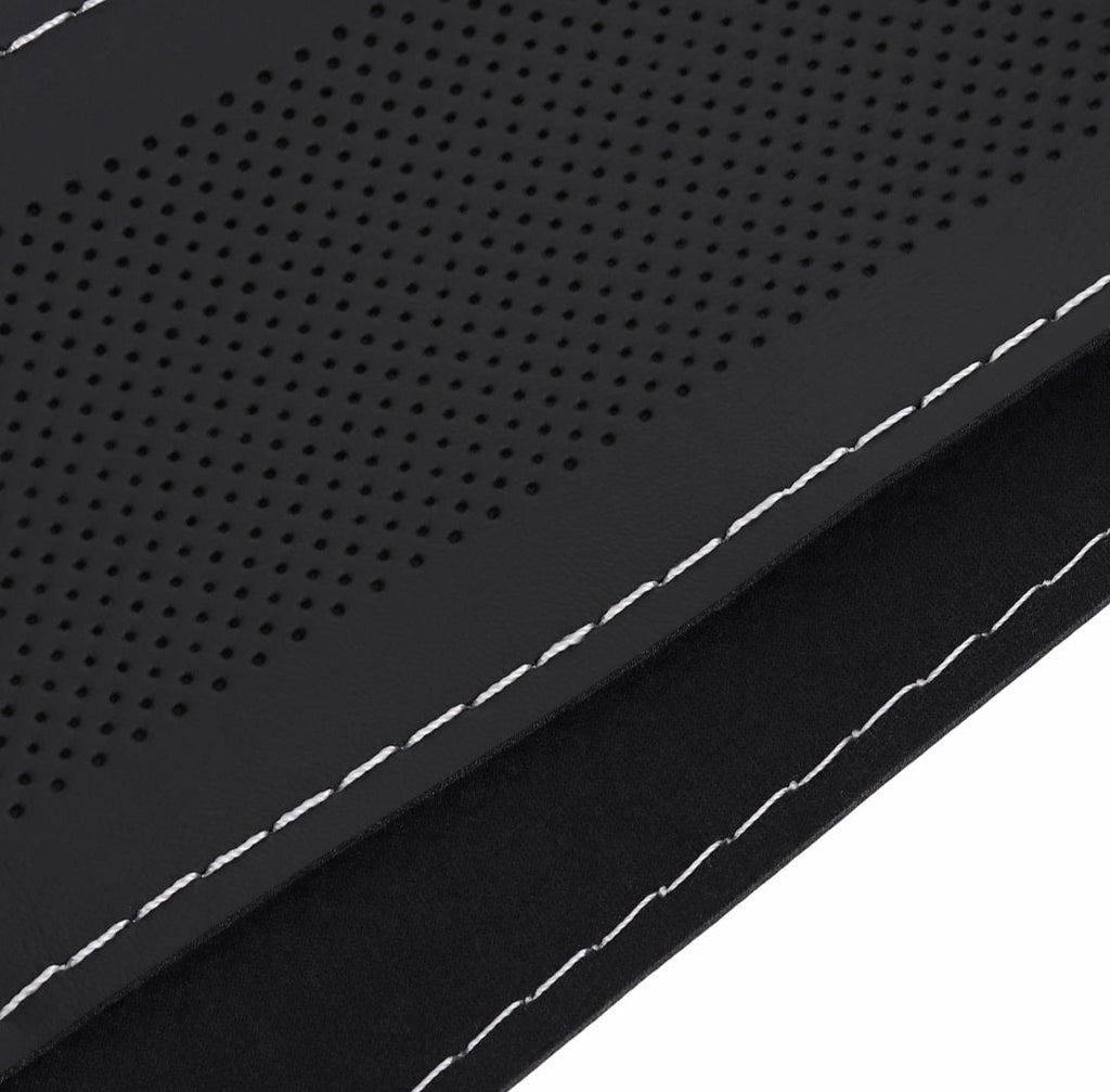 Premium Car Steering Wheel Cover [Black cover+White stitching] Compatible with All Cars model