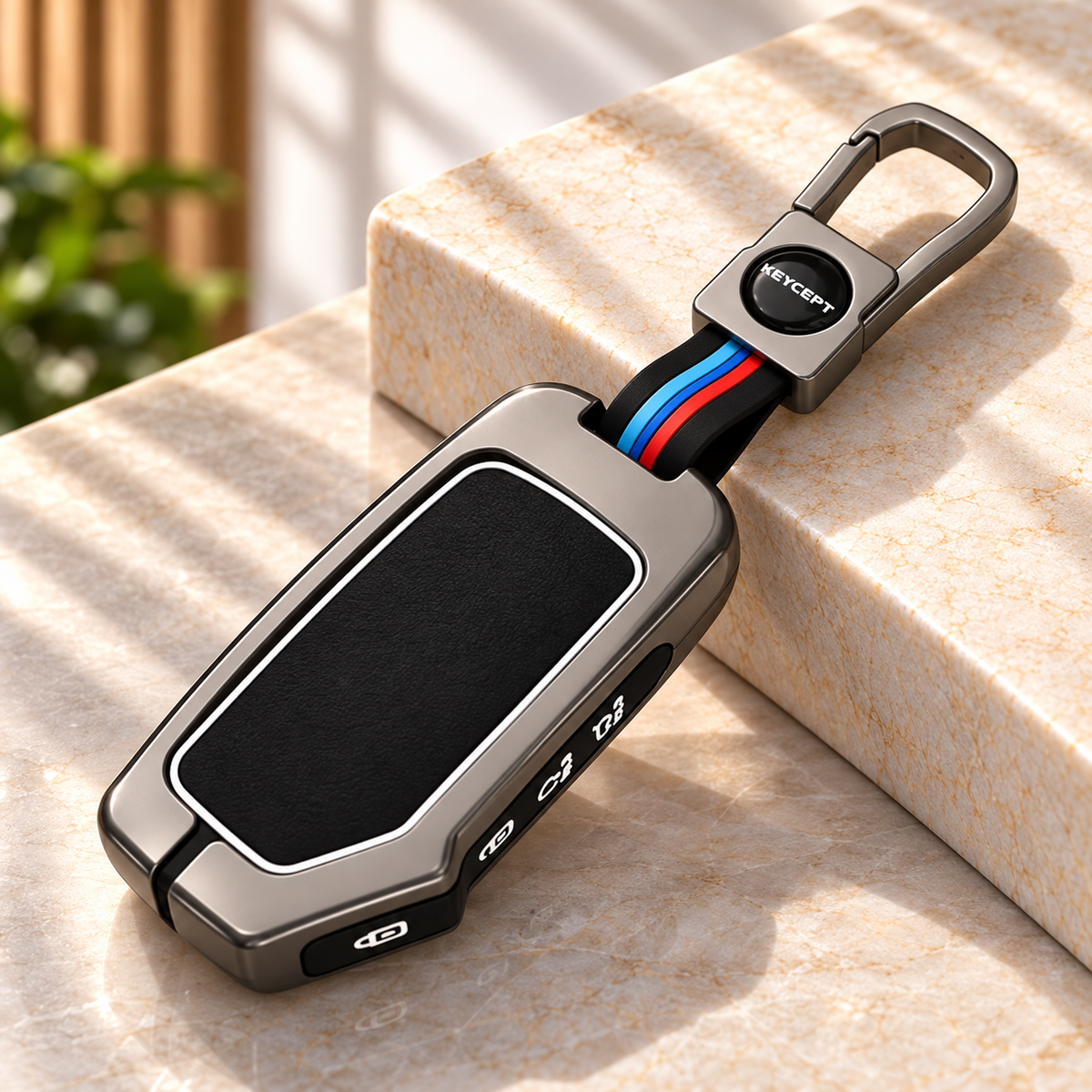 Zinc Alloy Key Cover for Kia Sonet,Seltos,Carens,Carnival Sensor key 4 buttons.