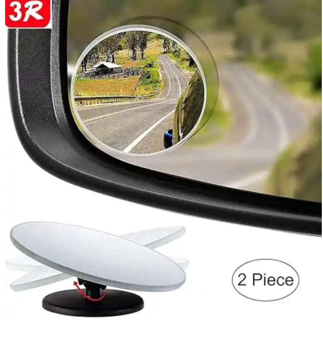 360° Blind Spot Mirror for Car ORVM | Wide Angle Safety Mirror (Set of 2 pieces)