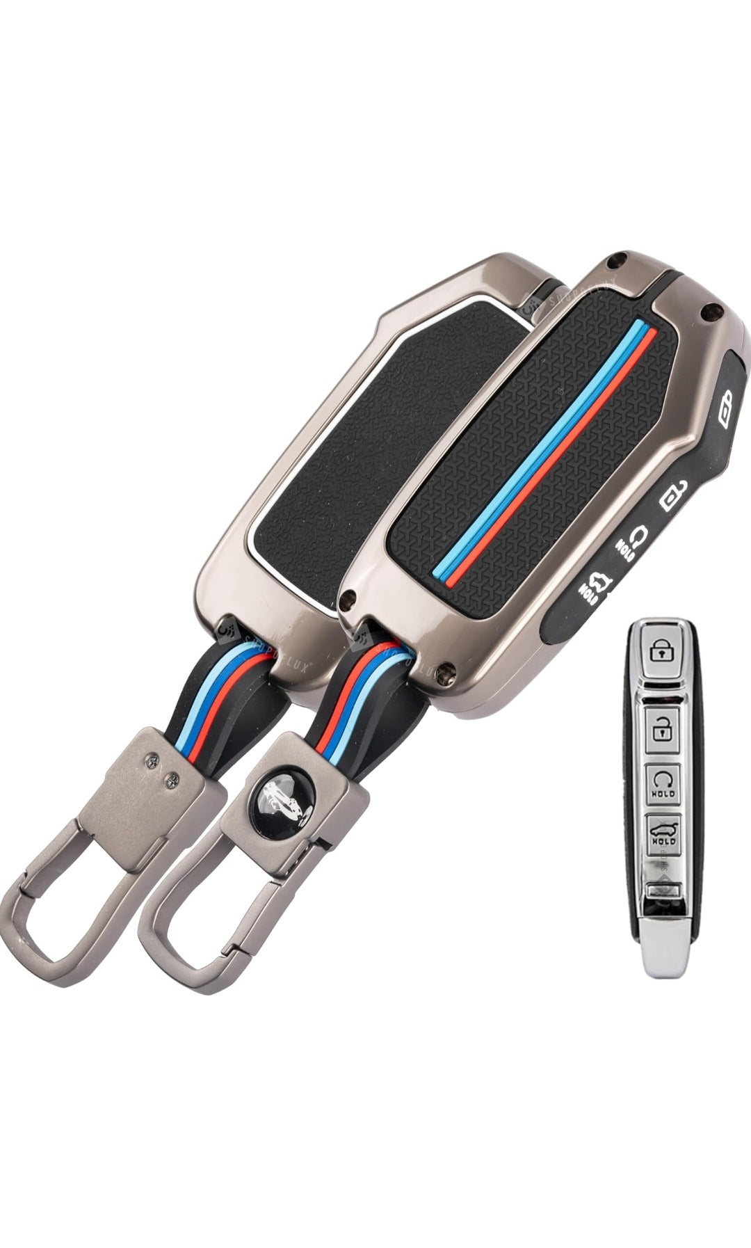 Zinc Alloy Key Cover for Kia Sonet,Seltos,Carens,Carnival Sensor key 4 buttons.