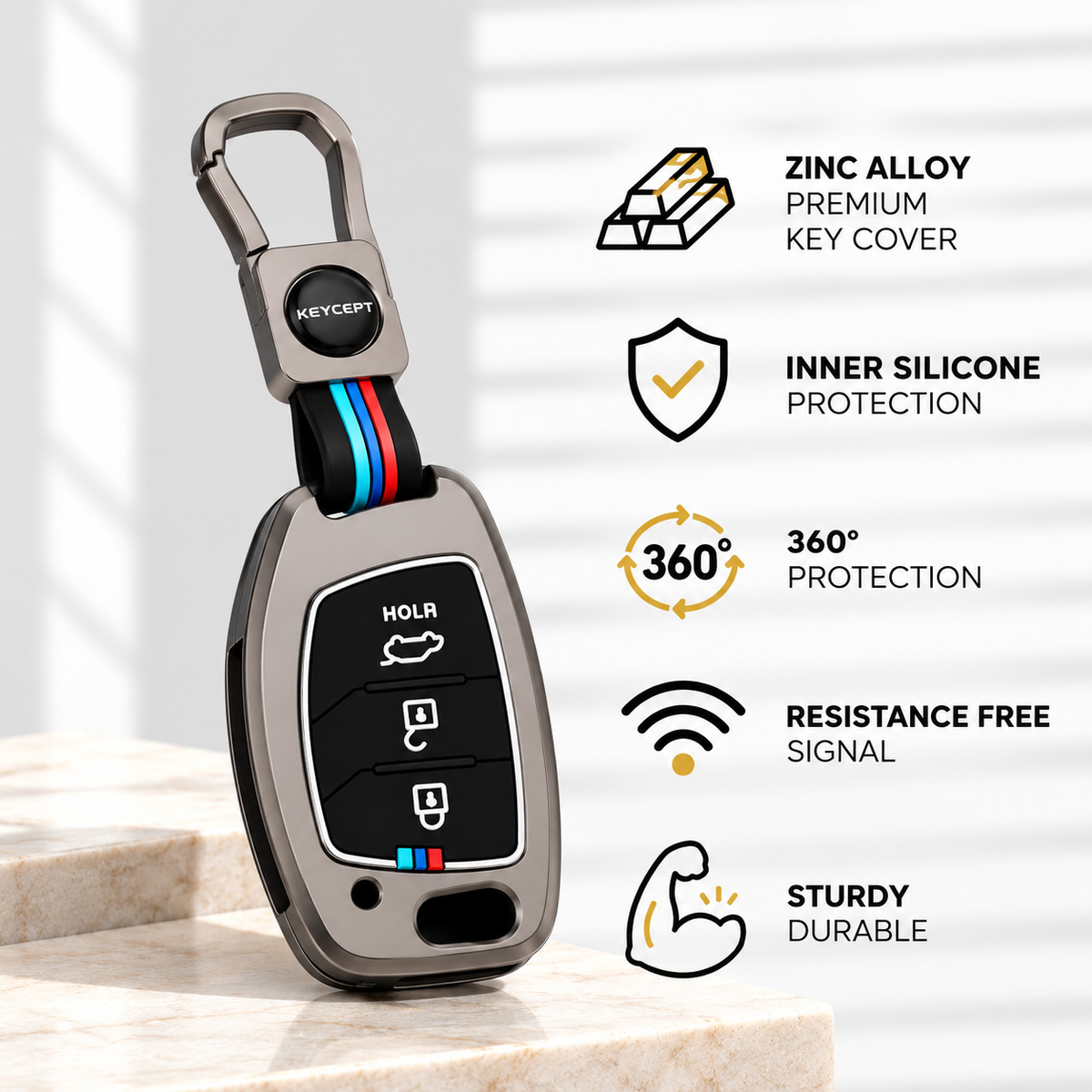 Hyundai 3 Button Flip key  premium Keycover