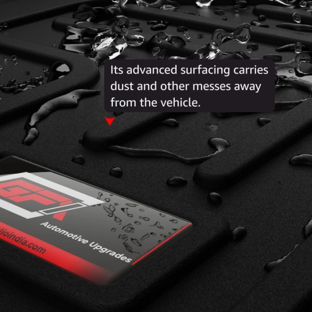 GFX Rubber Car Mat Life Long Mat Compatible For Grand Vitara/Urban Cruiser/Hyryder 2022 Onwards (Black)