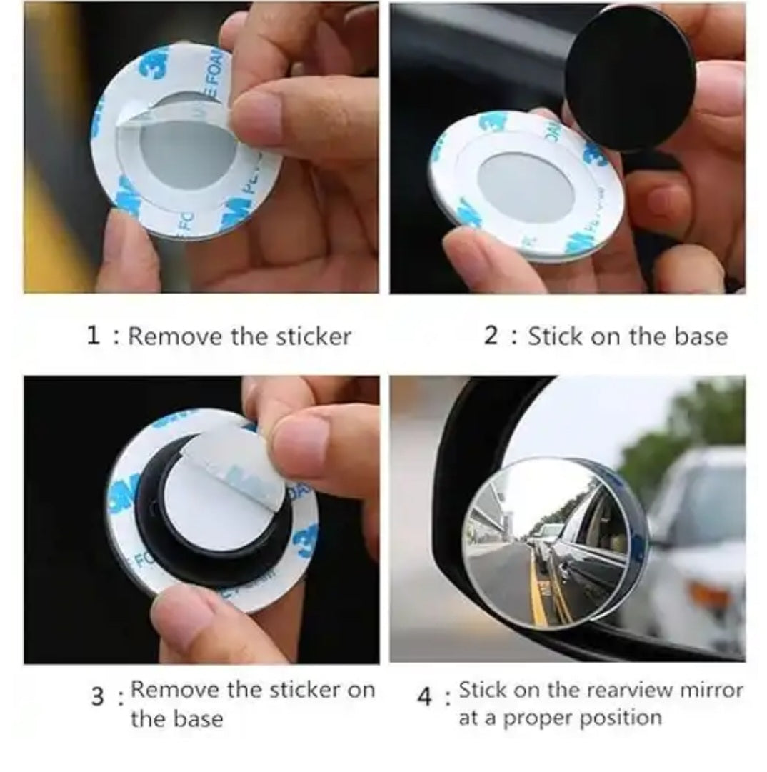 360° Blind Spot Mirror for Car ORVM | Wide Angle Safety Mirror (Set of 2 pieces)