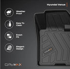 Q Po Venue (MAX) Jun 2022 - Present ECO TPE Car Floor Mat | Anti Slip All Weather Mats for Venue (Black