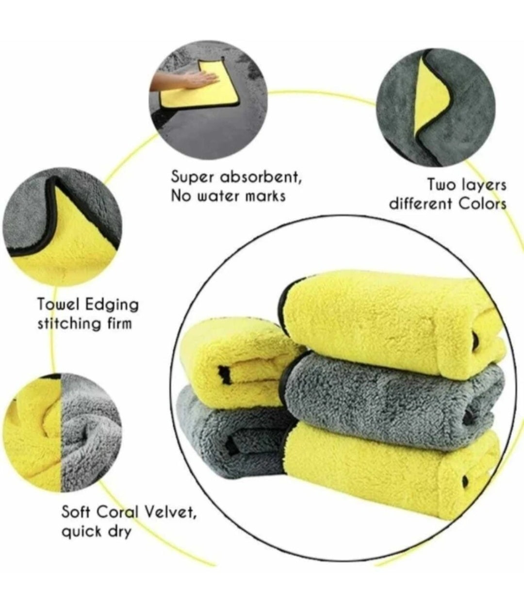 NineX Premium 350 GSM Microfiber Cleaning Cloth[40×40cm] – Lint-Free & Paint Safe [set of 1 piece]