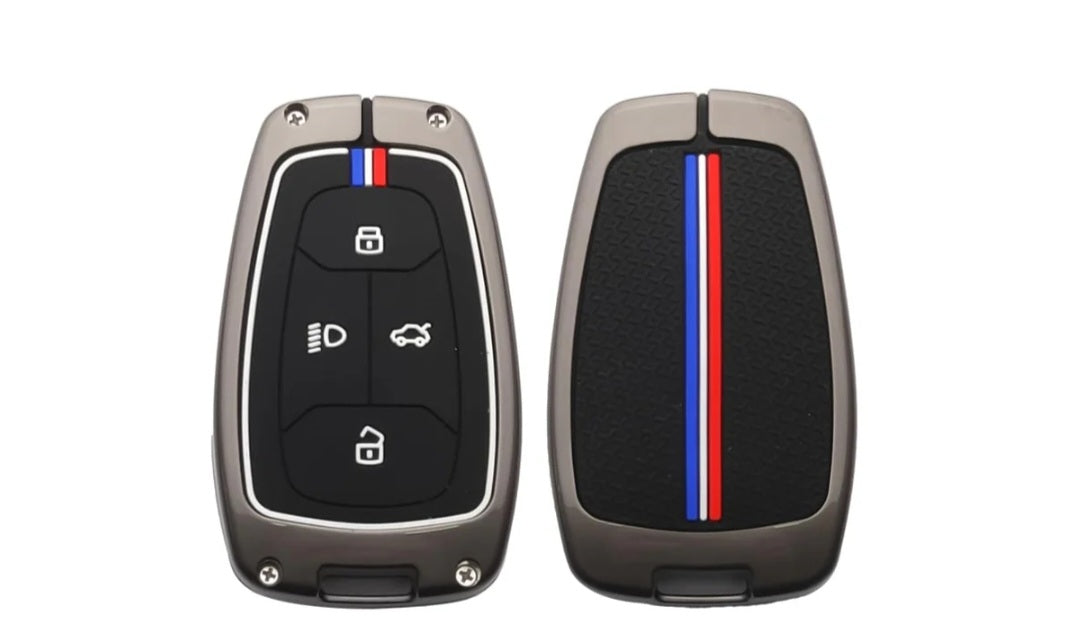 Zinc Alloy Key Cover Compatible with TATA PUNCH,NEXON,HARRIER and many more 4 button smart key