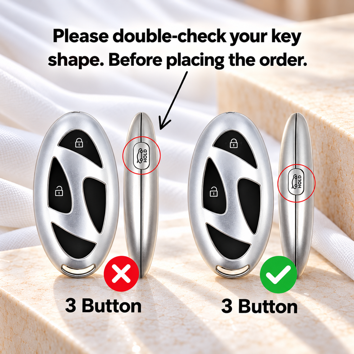 Keycover Hyundai venue 3 button