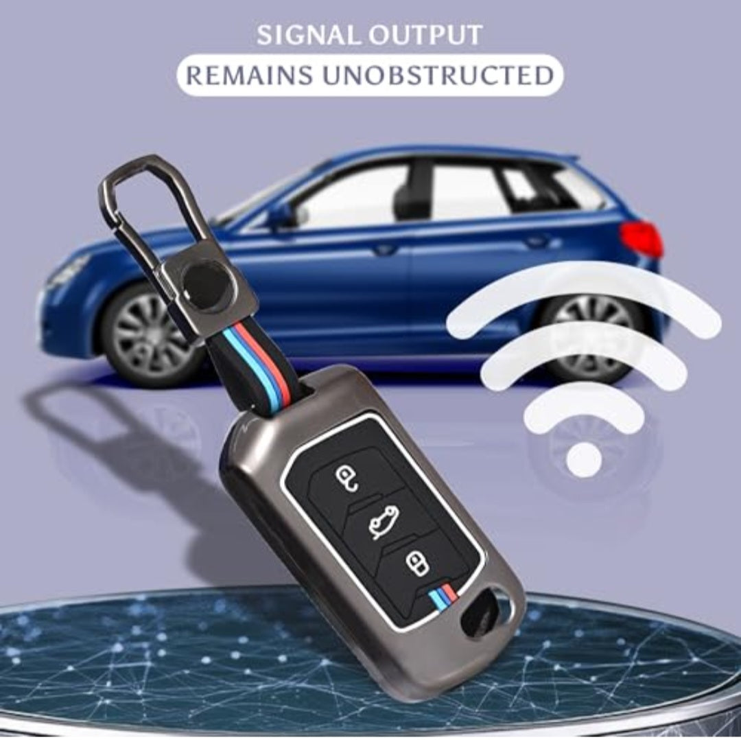 Zinc Alloy Key Cover for Mahindra Scorpio N ,Xuv 700 , Xuv 3XO,Bolero,Roxx,Scorpio 3 button flip key