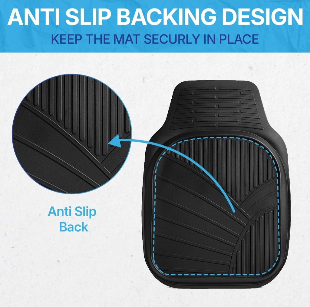 NineX Universal Anti-Slip PVC Car Floor Mats | Heavy-Duty All-Weather Protection