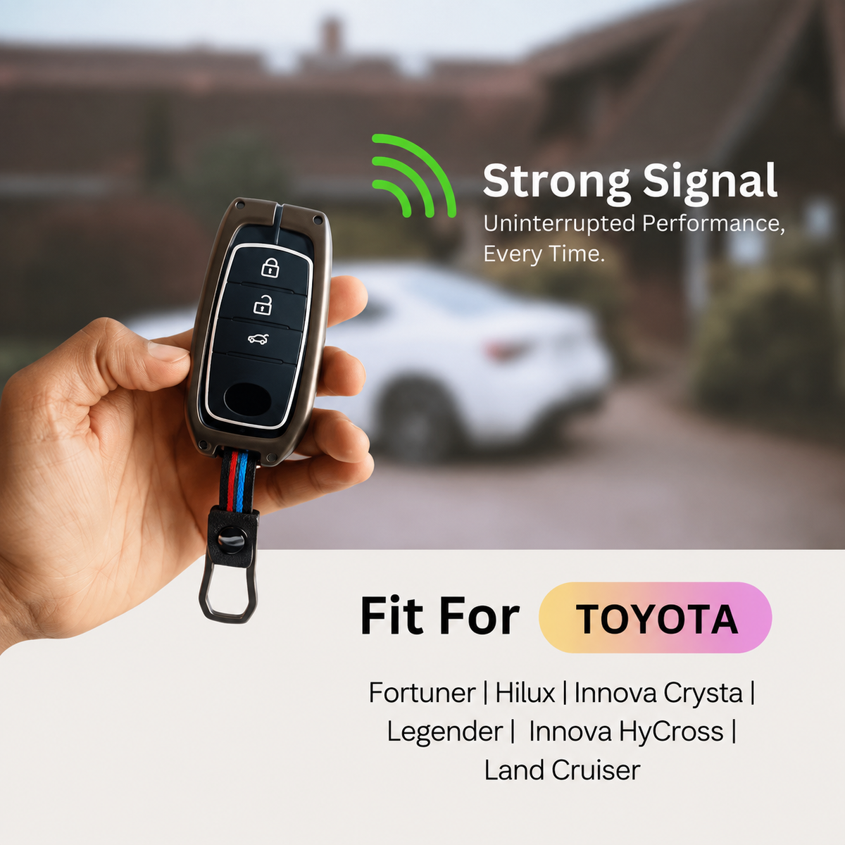 Zinc Alloy Key Cover for TOYOTA LEGENDER , CRYSTA, HILUX, HYCROSS 3 button