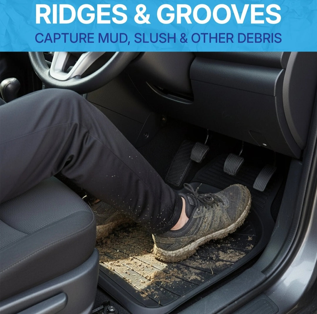 NineX Universal Anti-Slip PVC Car Floor Mats | Heavy-Duty All-Weather Protection