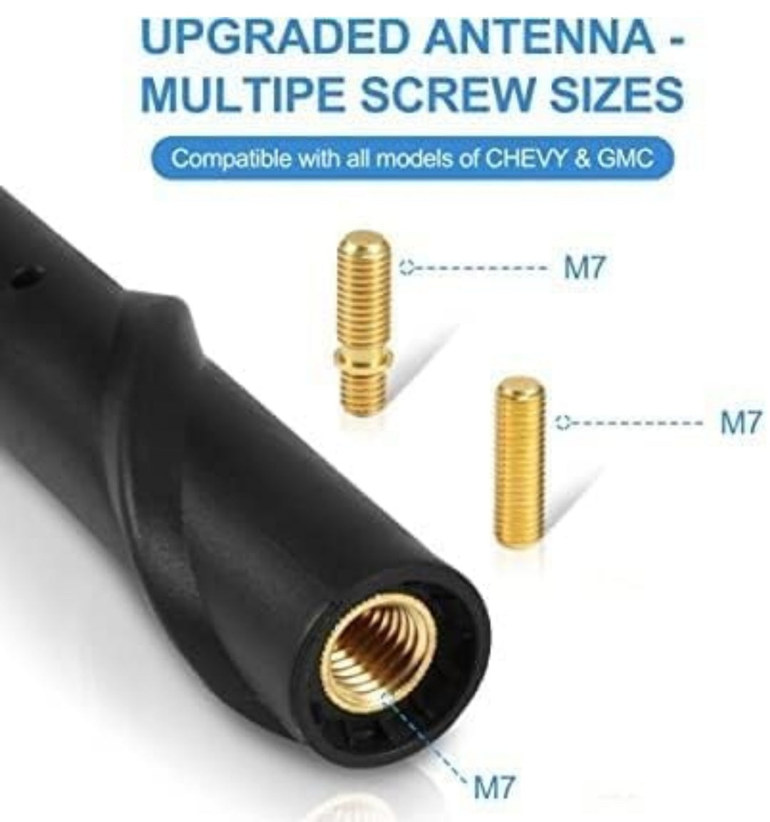 Universal Flexible Car Radio Antenna | 180° Bendable Rubber Antenna with M7 Screw | Car Wash Safe | Strong Signal Reception