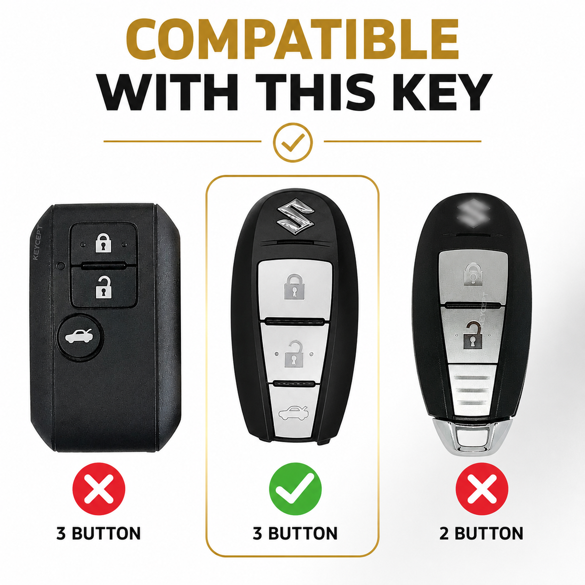Maruti Suzuki Sensor/Smart 3 Button |Premium keycover