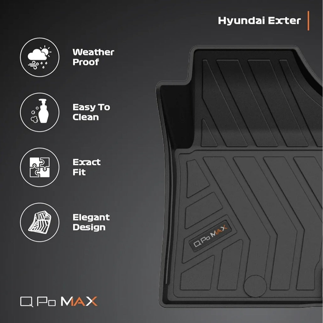 Q Po Exter (MAX) July 2023 - Present ECO TPE Car Floor Mat | Anti Slip All Weather Mats for Exter (Black)