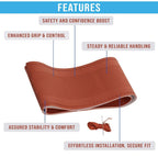 Premium Car Steering Wheel Cover [Tan cover+Tan stitching] Compatible with All Cars model