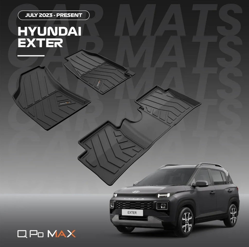 Q Po Exter (MAX) July 2023 - Present ECO TPE Car Floor Mat | Anti Slip All Weather Mats for Exter (Black)