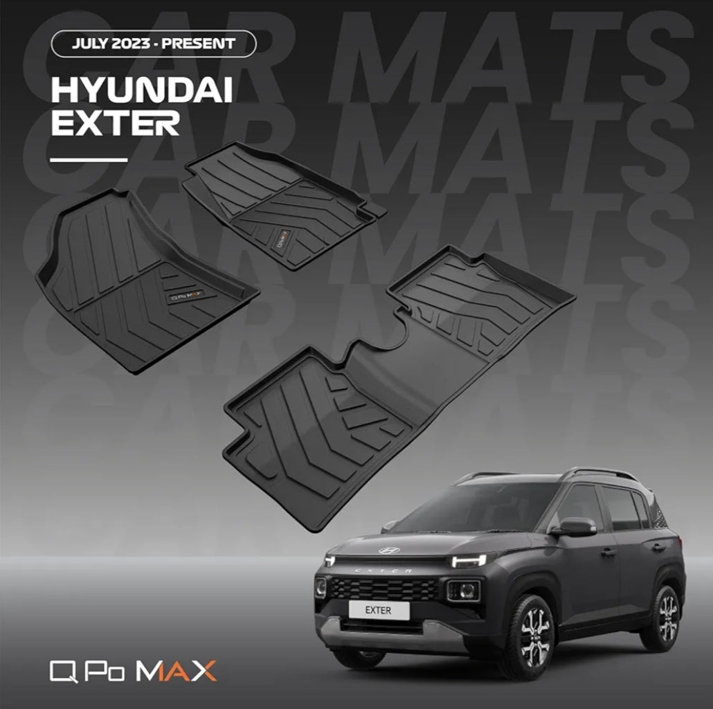Q Po Exter (MAX) July 2023 - Present ECO TPE Car Floor Mat | Anti Slip All Weather Mats for Exter (Black)