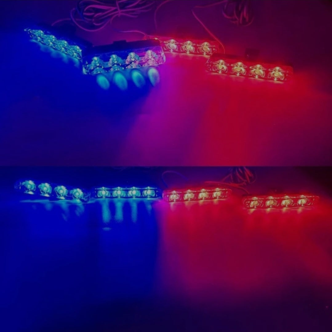 Police Flasher/ STROBE Red & Blue LIGHT FOR GRILL WITH DIFFERENT RUNNING  MODES