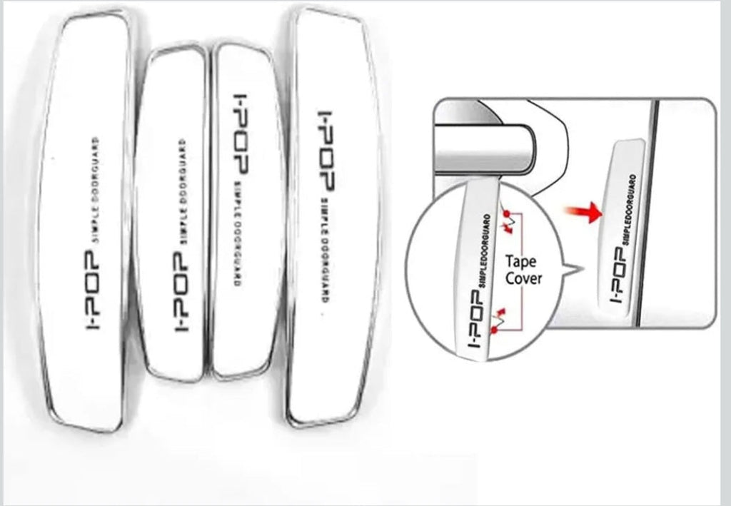 Car Door Guard Protector – Anti-Scratch & Dent Protection with Premium Chrome Finish (Set of 4) [WHITE]