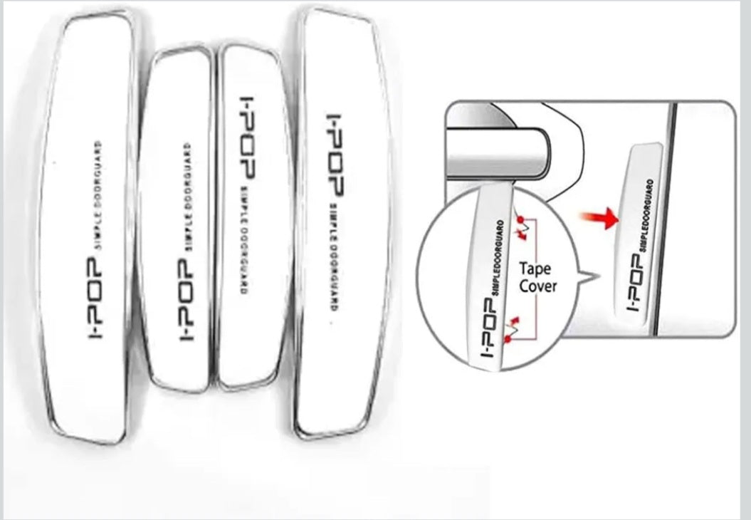 Car Door Guard Protector – Anti-Scratch & Dent Protection with Premium Chrome Finish (Set of 4) [WHITE]