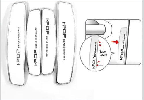 Car Door Guard Protector – Anti-Scratch & Dent Protection with Premium Chrome Finish (Set of 4) [WHITE]