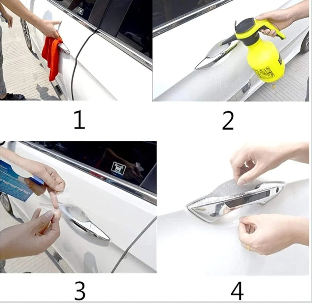 Car Door Handle Finger Guard PU | Scratch Protection Film (Set of 4 )