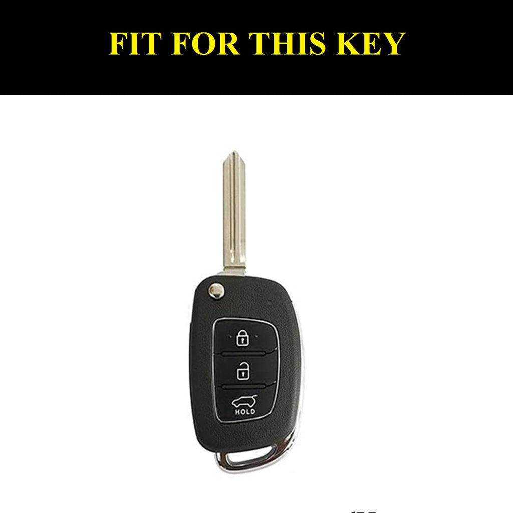 Zinc Alloy Key case for Hyundai Smart Key suitable for with Hyundai i20, Creta, Venue, Tucson,Alcazar, Verna,Xcent , Aura,Elantra, 3 Button Flip Key .