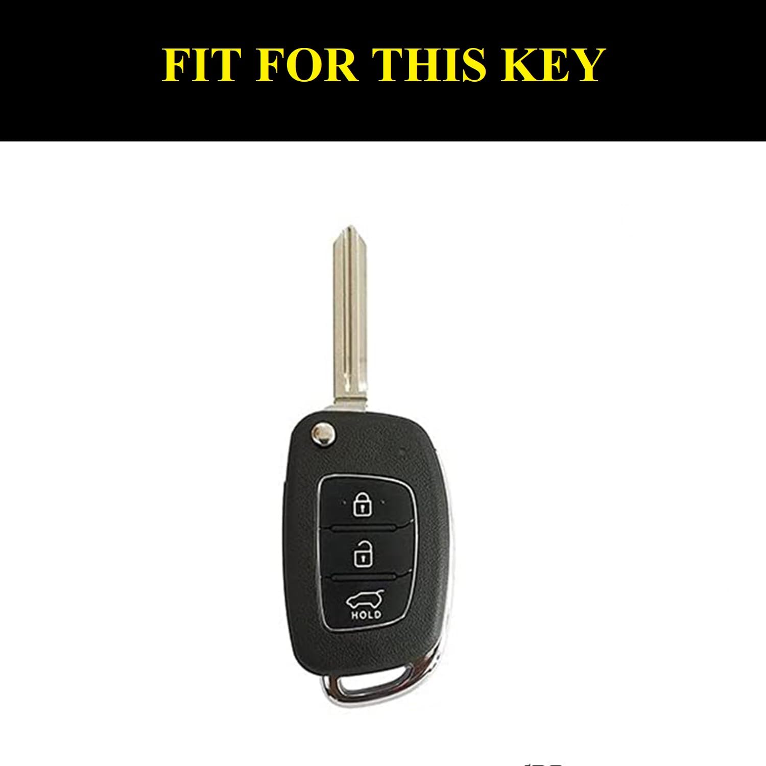 Zinc Alloy Key case for Hyundai Smart Key suitable for with Hyundai i20, Creta, Venue, Tucson,Alcazar, Verna,Xcent , Aura,Elantra, 3 Button Flip Key .