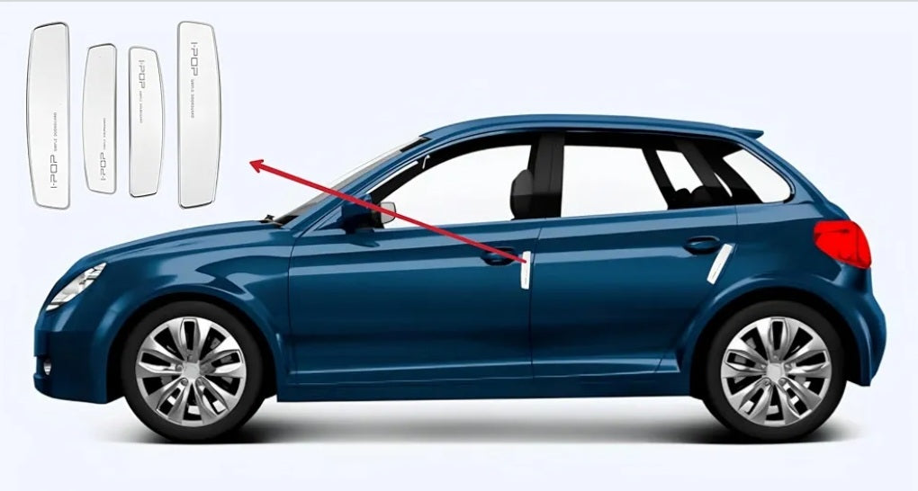 Car Door Guard Protector – Anti-Scratch & Dent Protection with Premium Chrome Finish (Set of 4) [BLACK]