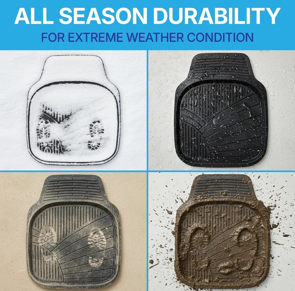 NineX Universal Anti-Slip PVC Car Floor Mats | Heavy-Duty All-Weather Protection