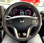 Premium Car Steering Wheel Cover [Black cover+Red stitching] Compatible with All Cars model
