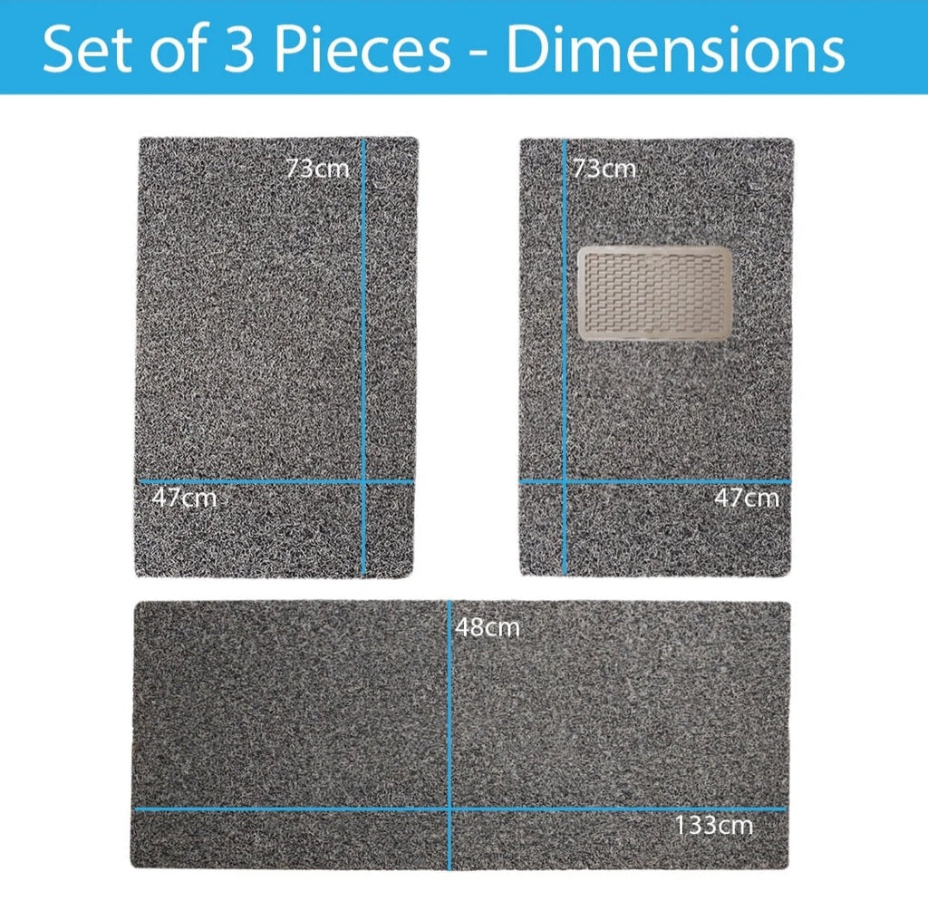 18mm Car Noodle Mat – 3 PCS Set | Heavy Duty PVC Grass Floor Mats