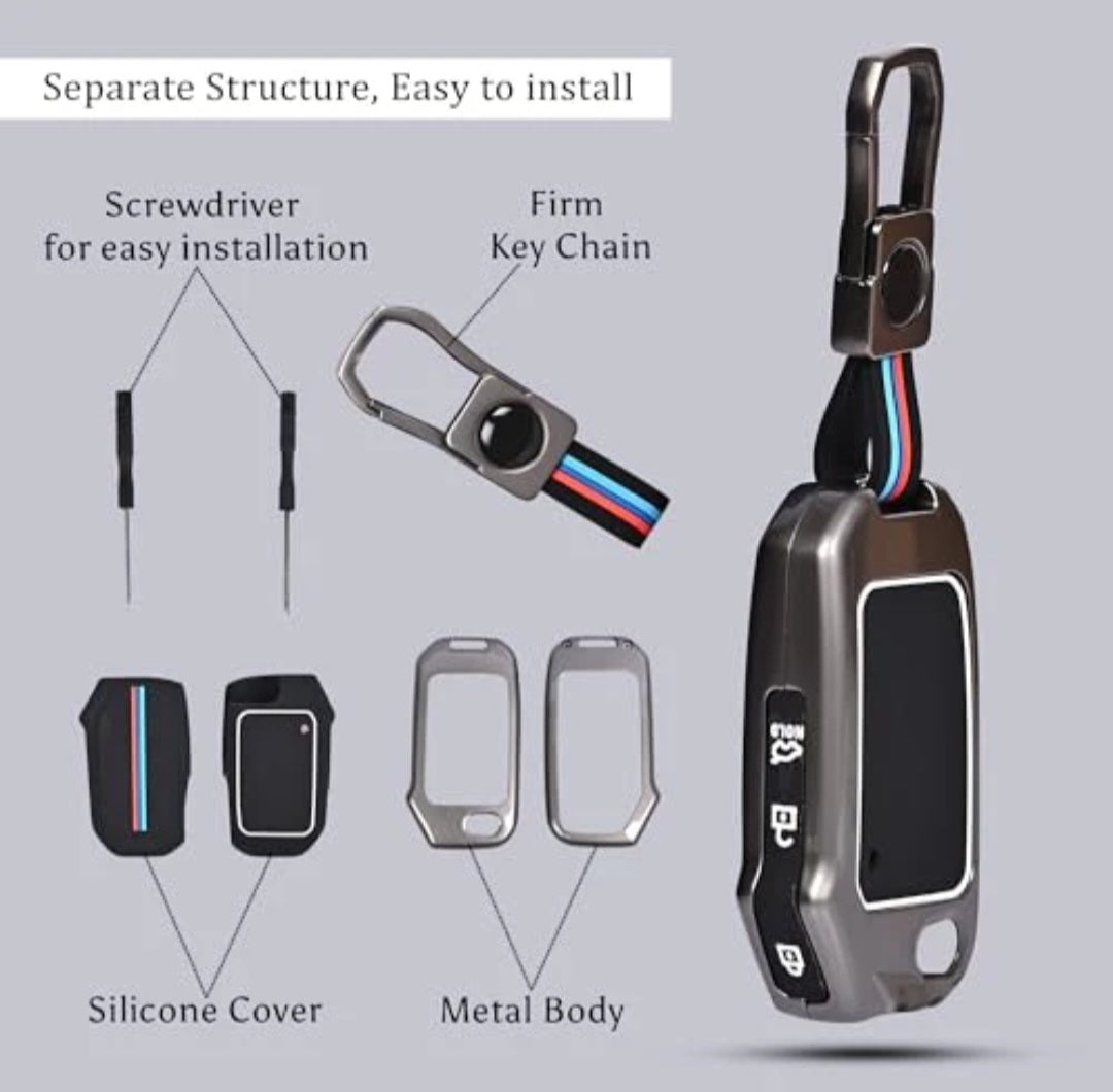 Zinc Alloy Key Cover for Kia Seltos,Sonet,Carrens,Carnival,Syros | flip key with 3 buttons
