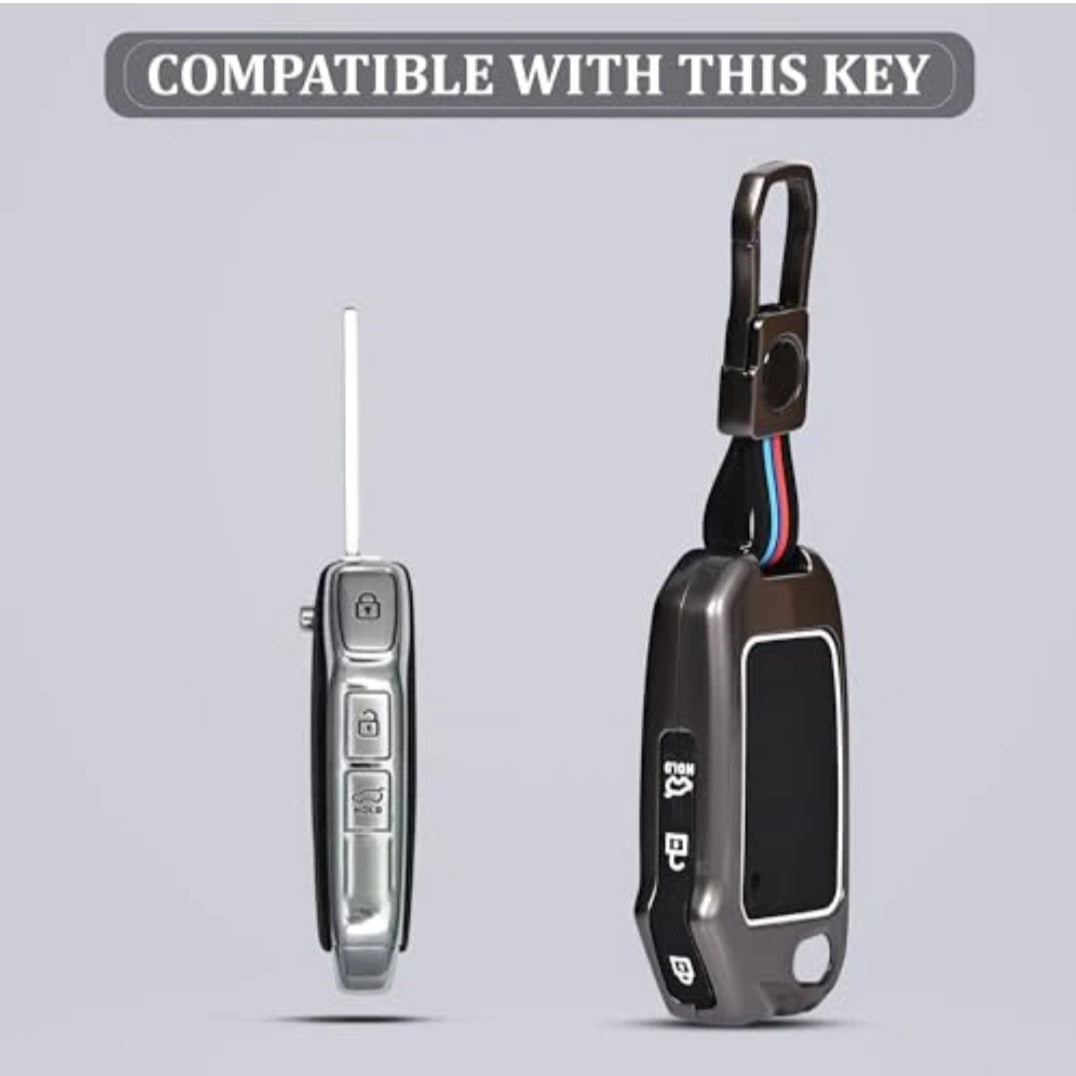 Zinc Alloy Key Cover for Kia Seltos,Sonet,Carrens,Carnival,Syros | flip key with 3 buttons