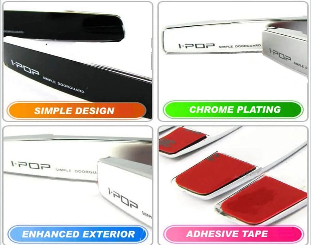 Car Door Guard Protector – Anti-Scratch & Dent Protection with Premium Chrome Finish (Set of 4) [BLACK]